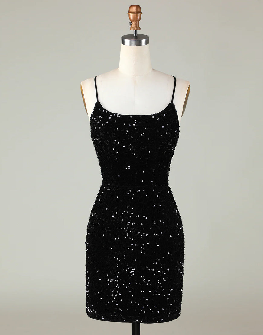 Short-Mini Spaghetti straps Corset Back Homecoming Dress - View 5 | VelvetHem