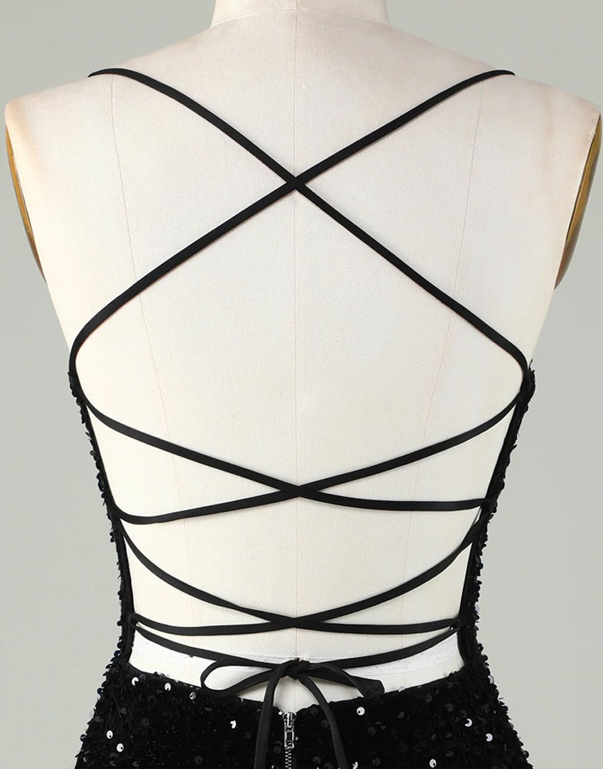 Short-Mini Spaghetti straps Corset Back Homecoming Dress - View 10 | VelvetHem