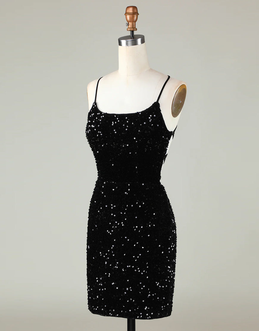 Short-Mini Spaghetti straps Corset Back Homecoming Dress - View 7 | VelvetHem