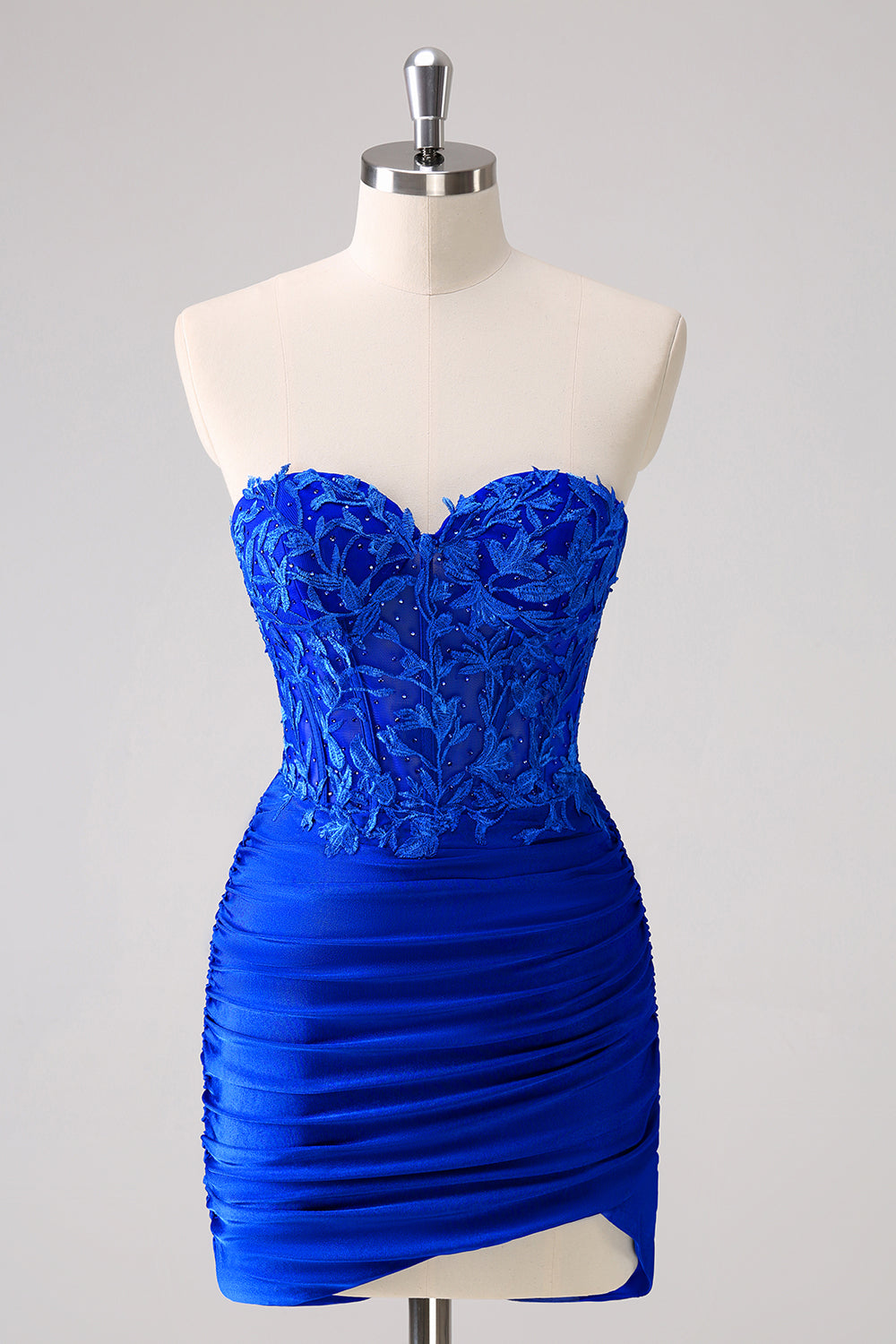 Strapless Corset Red Homecoming Dresses Tight Short Cocktail Dresses with Lace