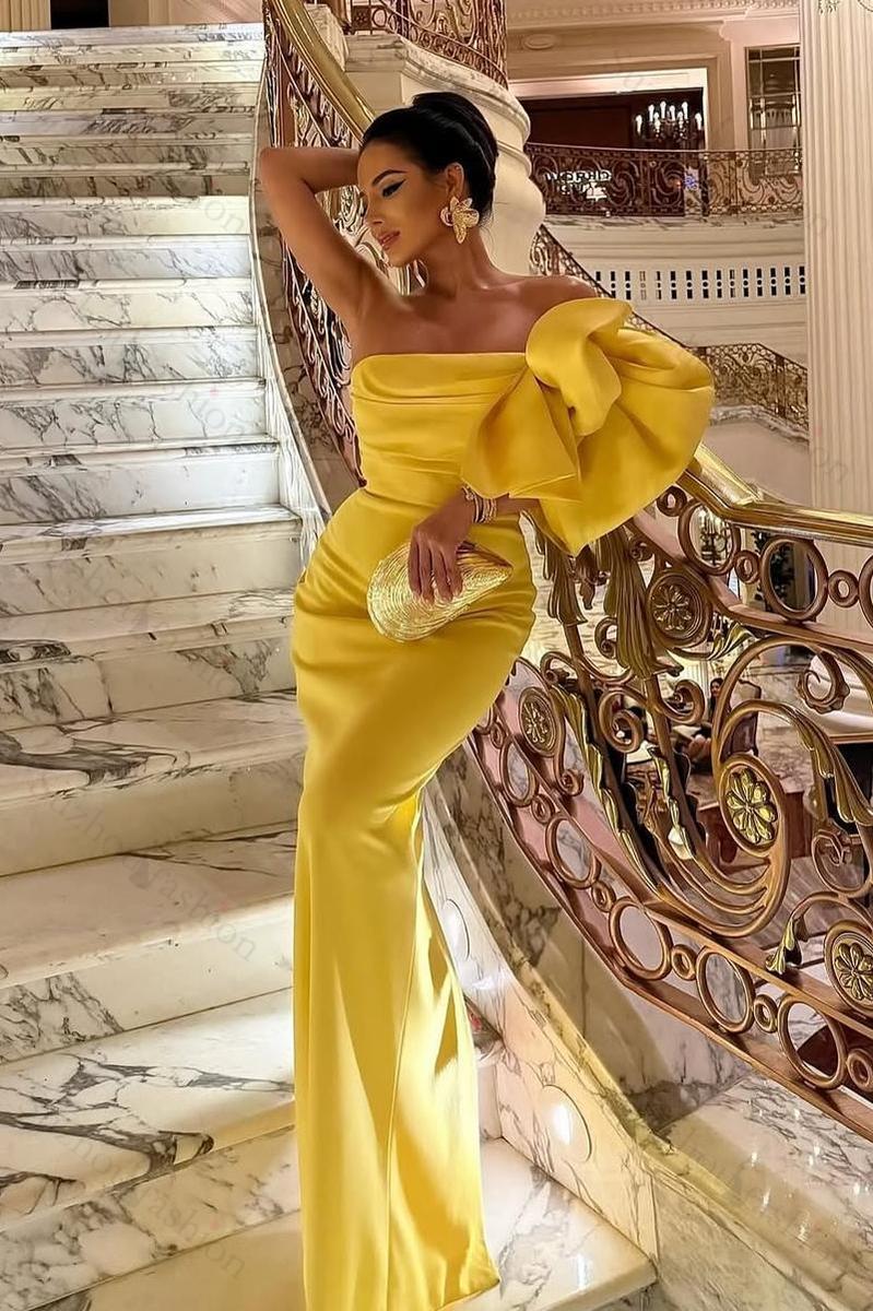 Strapless Sleeveless Long Mermaid Evening Formal Dress With Pleated