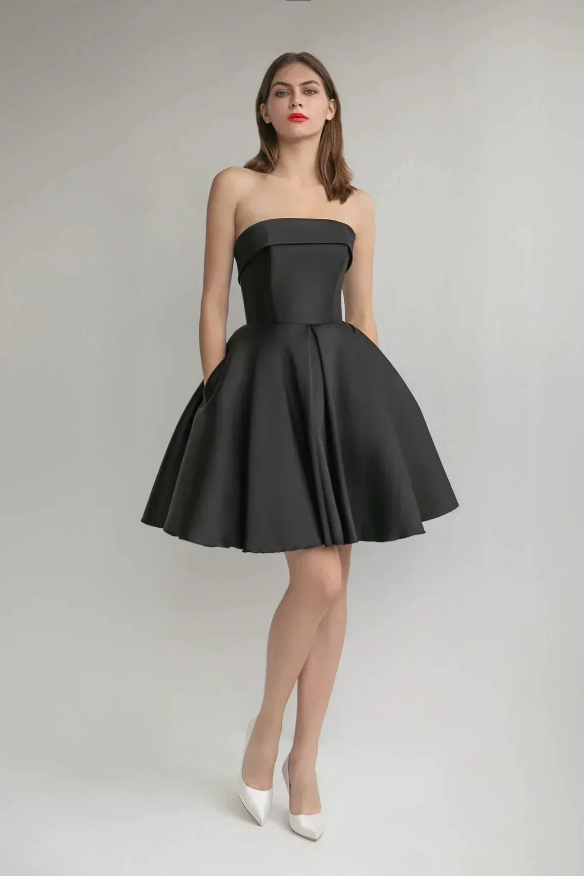 Strapless Satin Homecoming Dresses for Teens SYH101 by vivymakudress