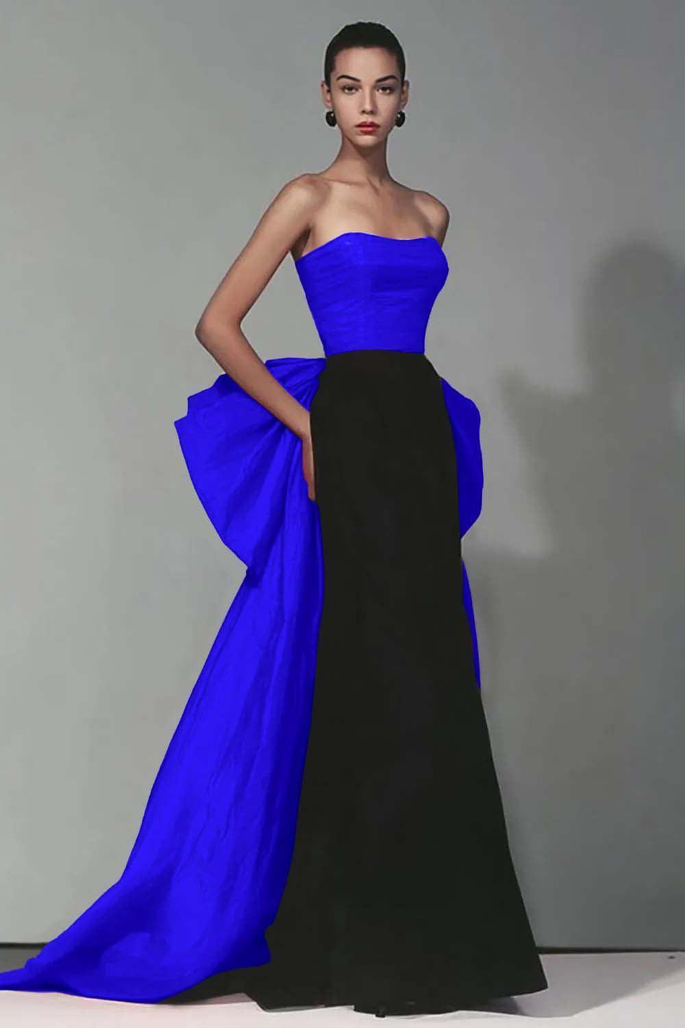 Suzhoufashion Stunning Black And Red Strapless Long Mermaid Prom Dress With Bow