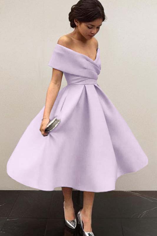 Stunning Sky Blue Off the Shoulder Sleeveless A Line Short Homecoming Dress