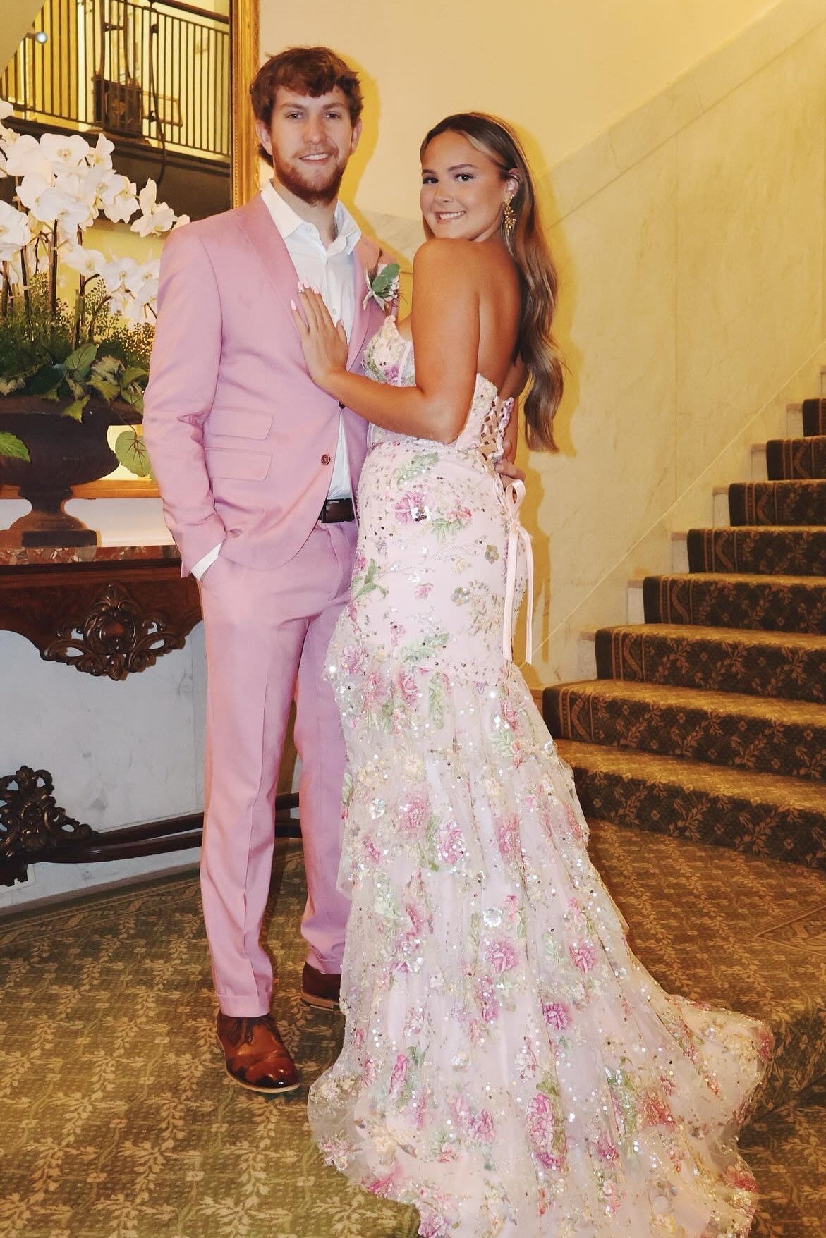 Stunning Mermaid Sweetheart Light Pink Corset Prom Dress with Appliques
