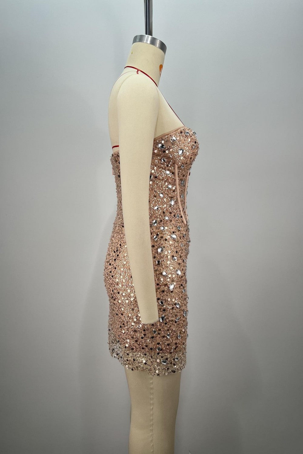 Stunning Strapless Rhinestone Corset Bodycon Homecoming Dress - View 4 | VelvetHem