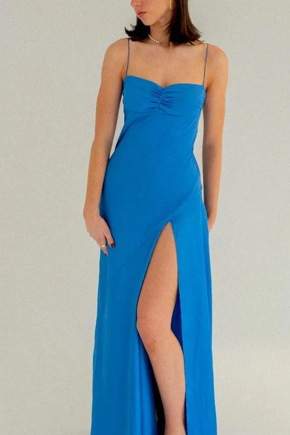 Suzhoufashion Stylish Sheath Spaghetti Straps Pink Party Dress With Criss Cross Back Formal Evening Gown