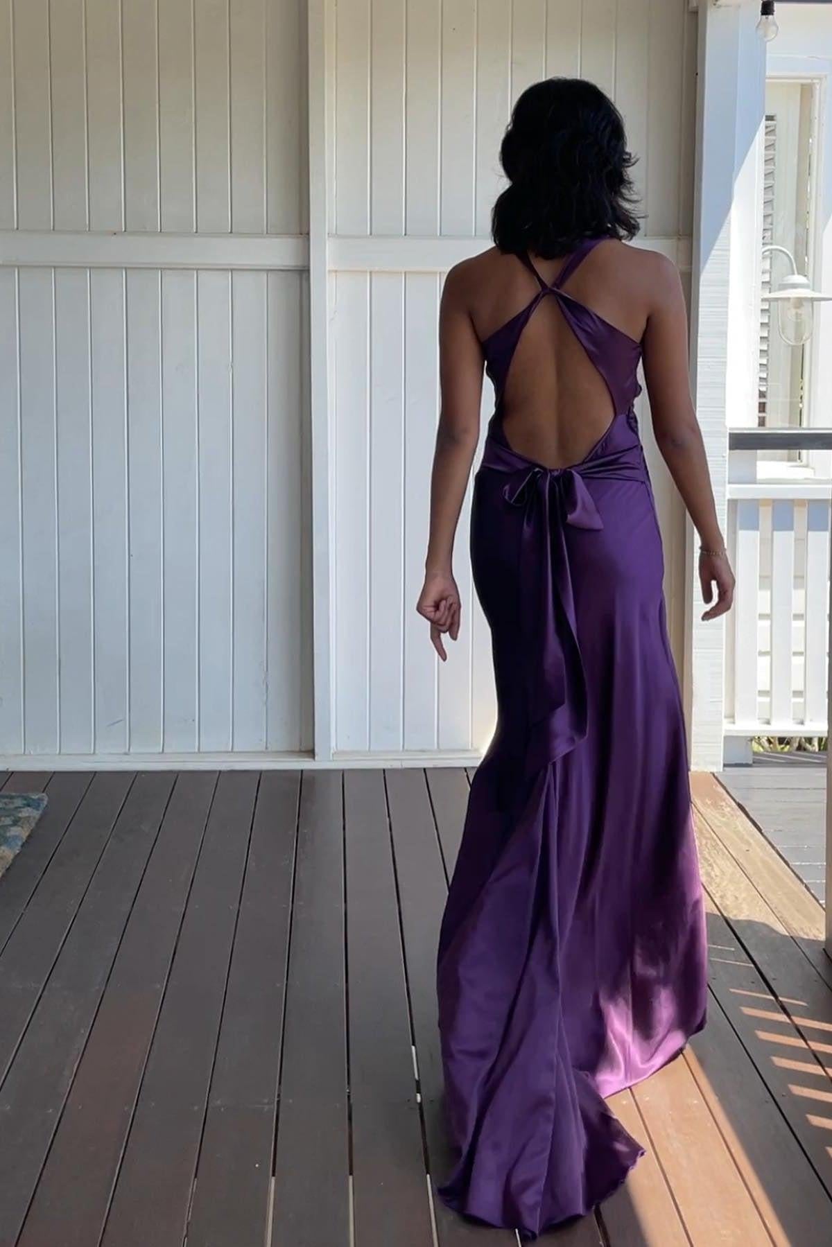 Suzhoufashion Stylish Sheath V Neck Green Long Party Dress With Open Back Bowknot Formal Evening Gown