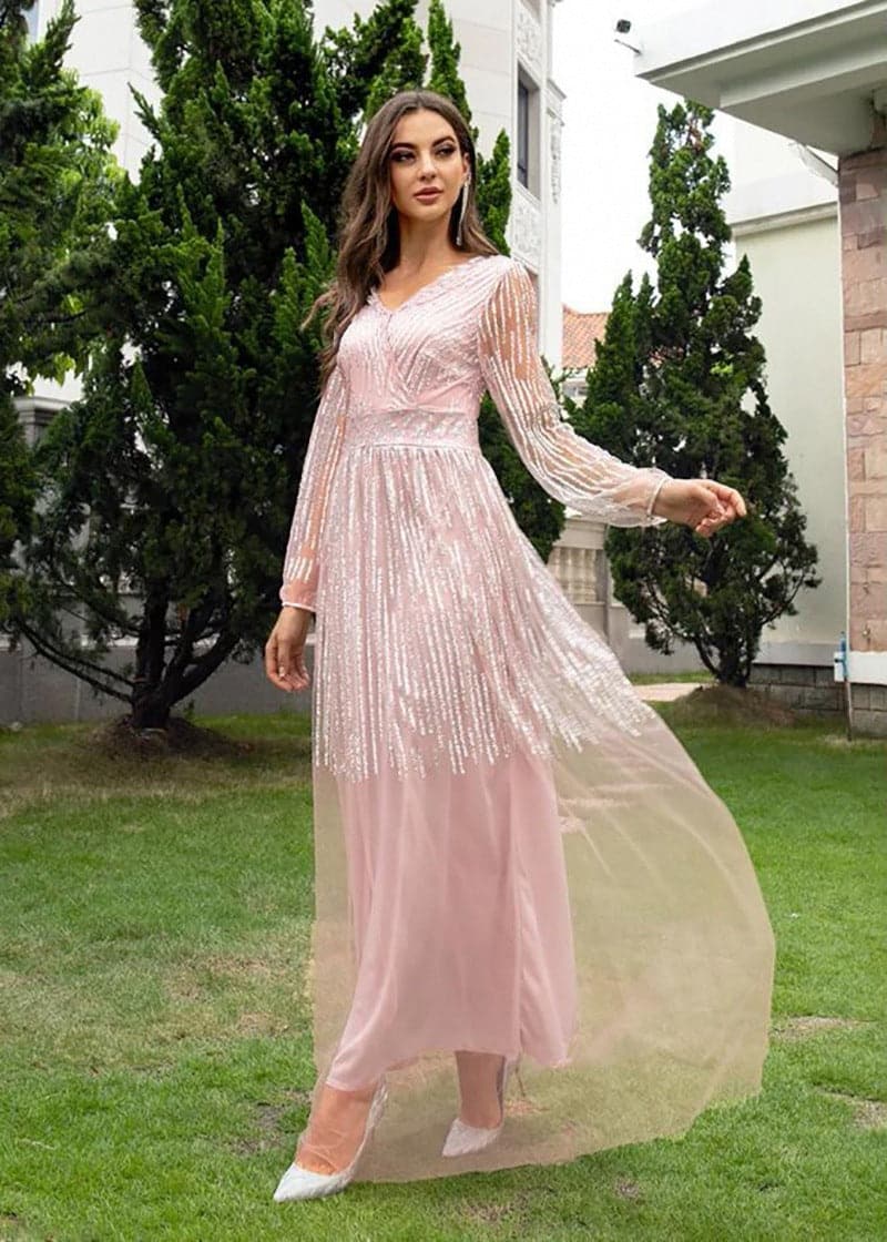Summer Elegant Long Sleeve Gauze Tulle Wedding Dress