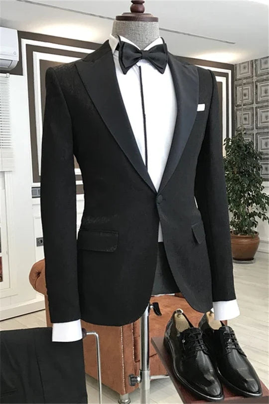 Suzhoufashion Black Two Pieces Men Suits For Wedding