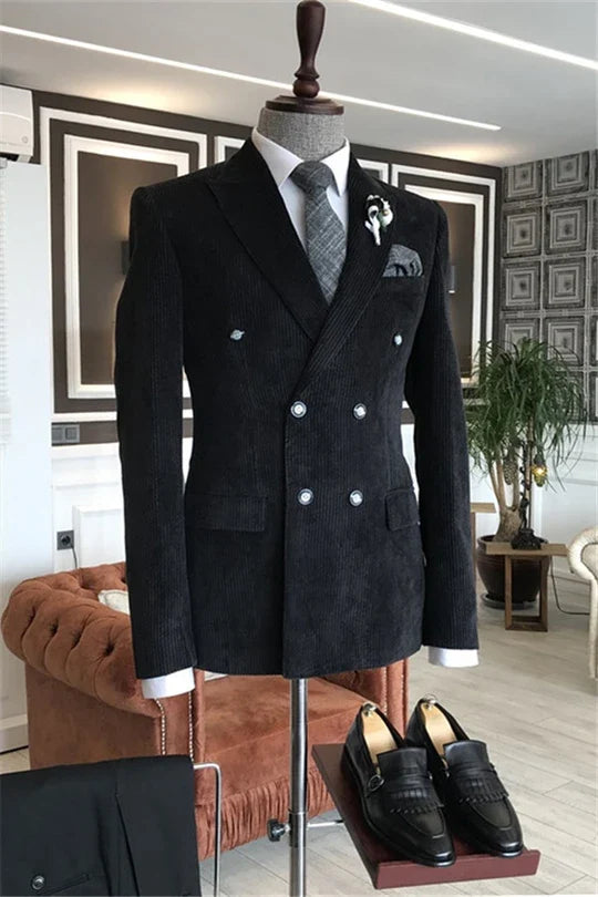 Suzhoufashion Black Two Pieces Slim Fit Formal Suits