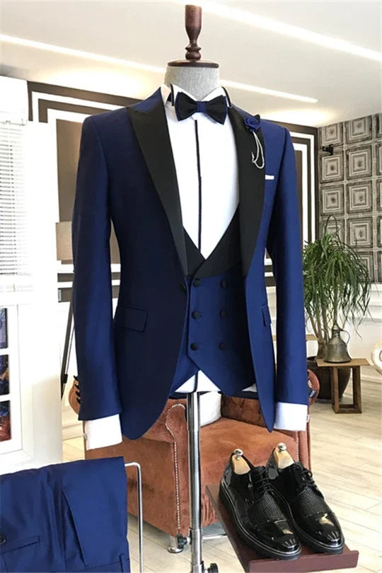 Suzhoufashion Classic Blue Single Breasted Wedding Men Suits