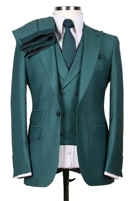 Suzhoufashion Green Three Pieces Close Fitting Prom Men Suits
