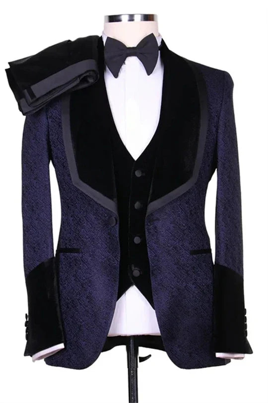 Suzhoufashion Jacquard Shawl Lapel Single Breasted Prom Men Suits