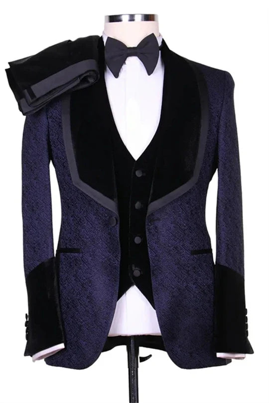 Suzhoufashion Jacquard Shawl Lapel Single Breasted Prom Men Suits