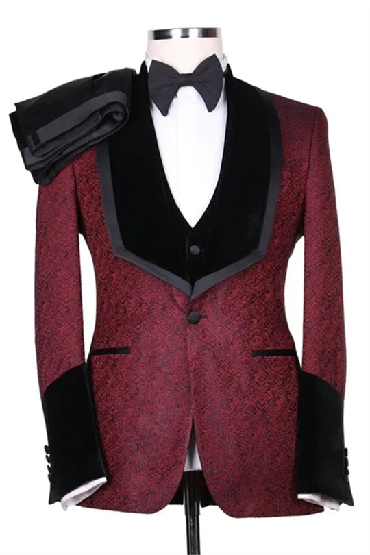 Suzhoufashion Jacquard Single Breasted Close Fitting Prom Men Suits