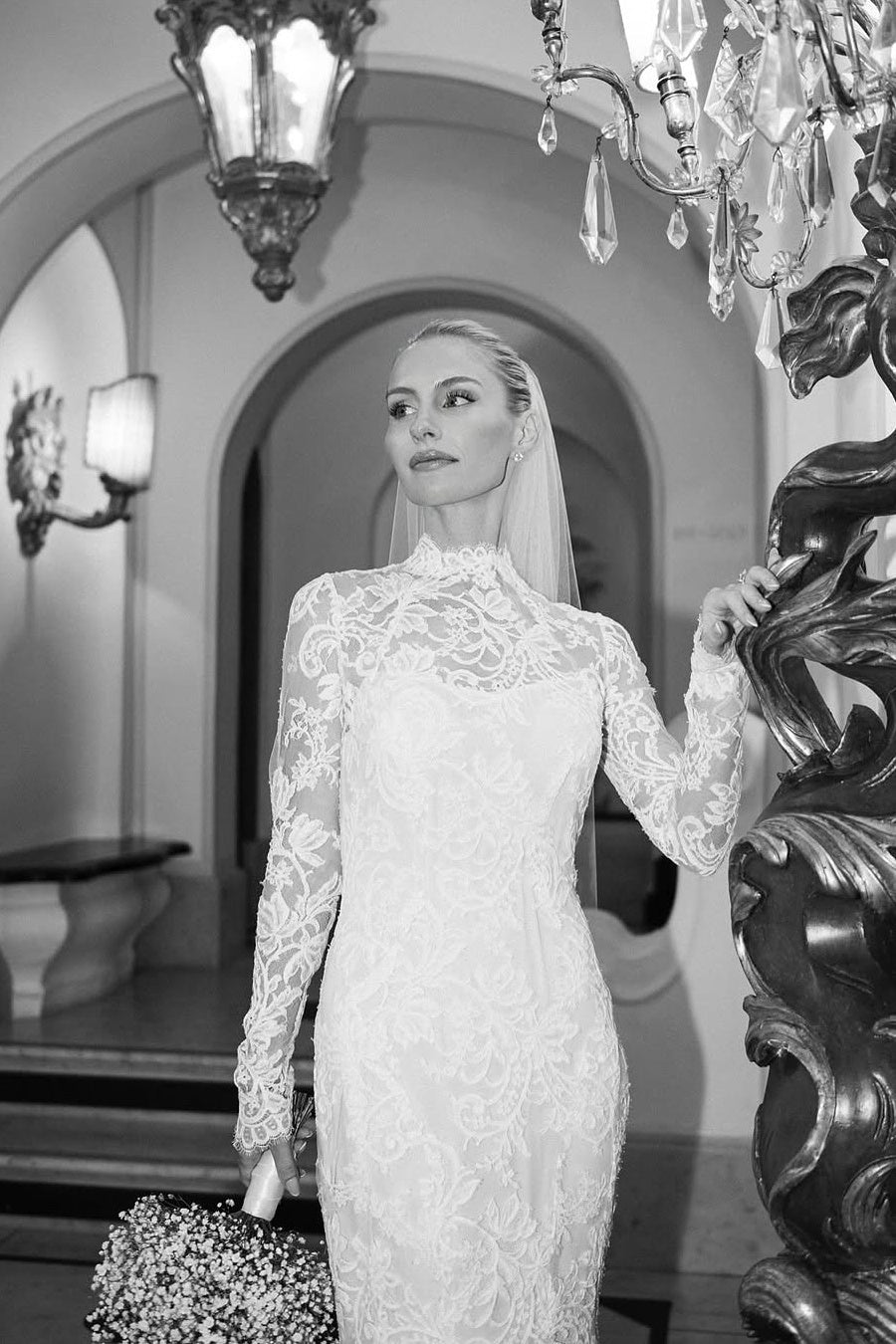 Suzhoufashion Mermaid Beach Wedding Dress Long Sleeve High Neck Lace Bridal Gown