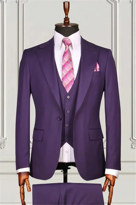 Suzhoufashion Purple Three Pieces Prom Men Suits