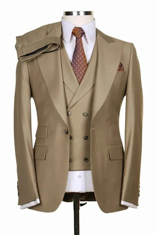 Suzhoufashion Three Pieces Peaked Lapel Slim Fit Men Suits