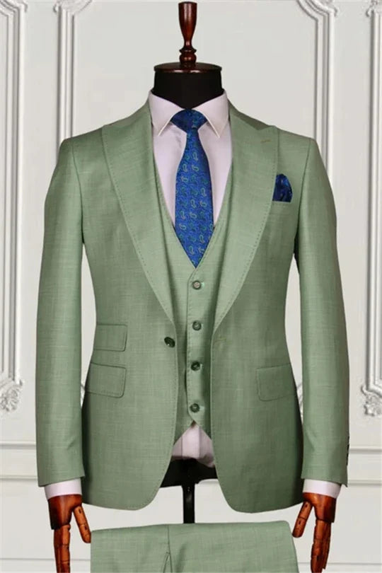 Suzhoufashion Trendy Mint Green Single Breasted Bespoke Men Suits