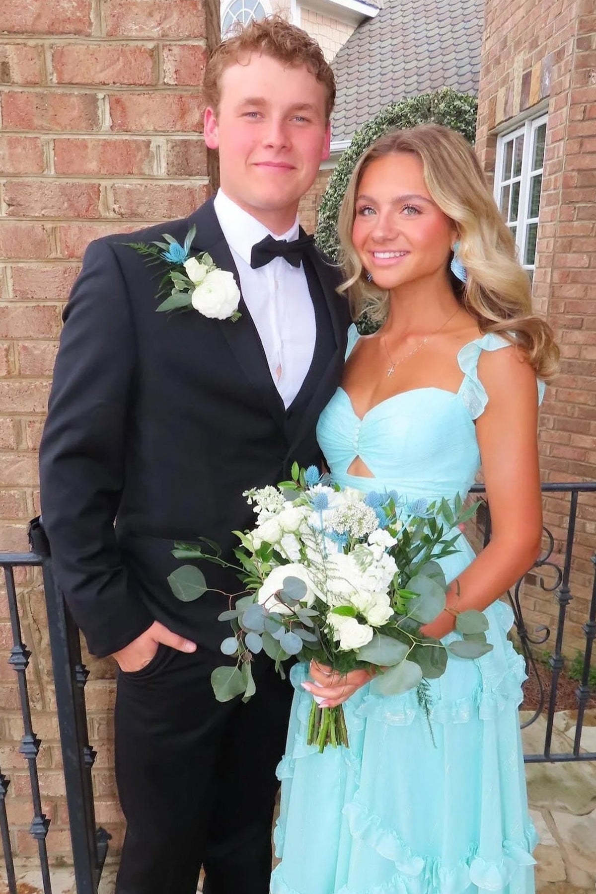Suzhoufashion Trenidng A Line Sweetheart Blue Long Prom Dress With Ruffles Formal Evening Gown
