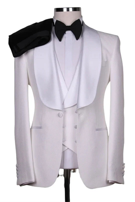 Suzhoufashion White Single Breasted Close Fitting Prom Men Suits
