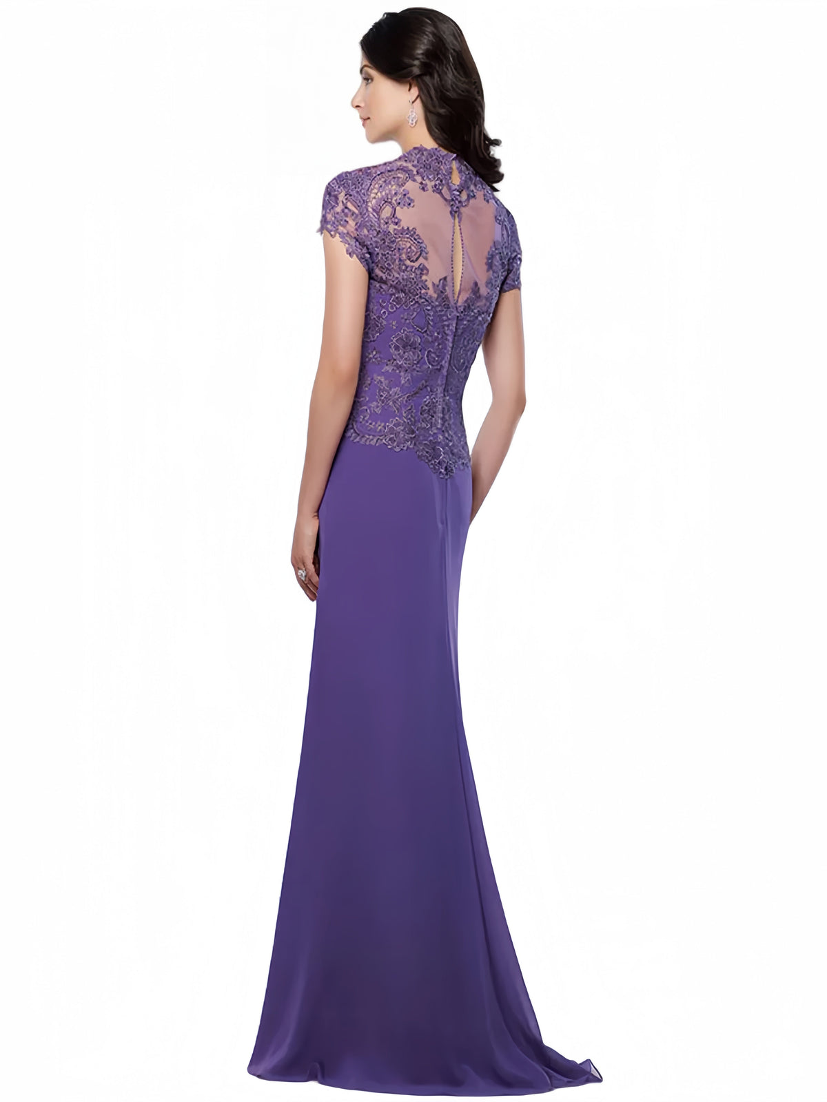 Sweetheart Short Sleeved Plus Size Mother of the Bride Sheath Dress with Lace Appliques