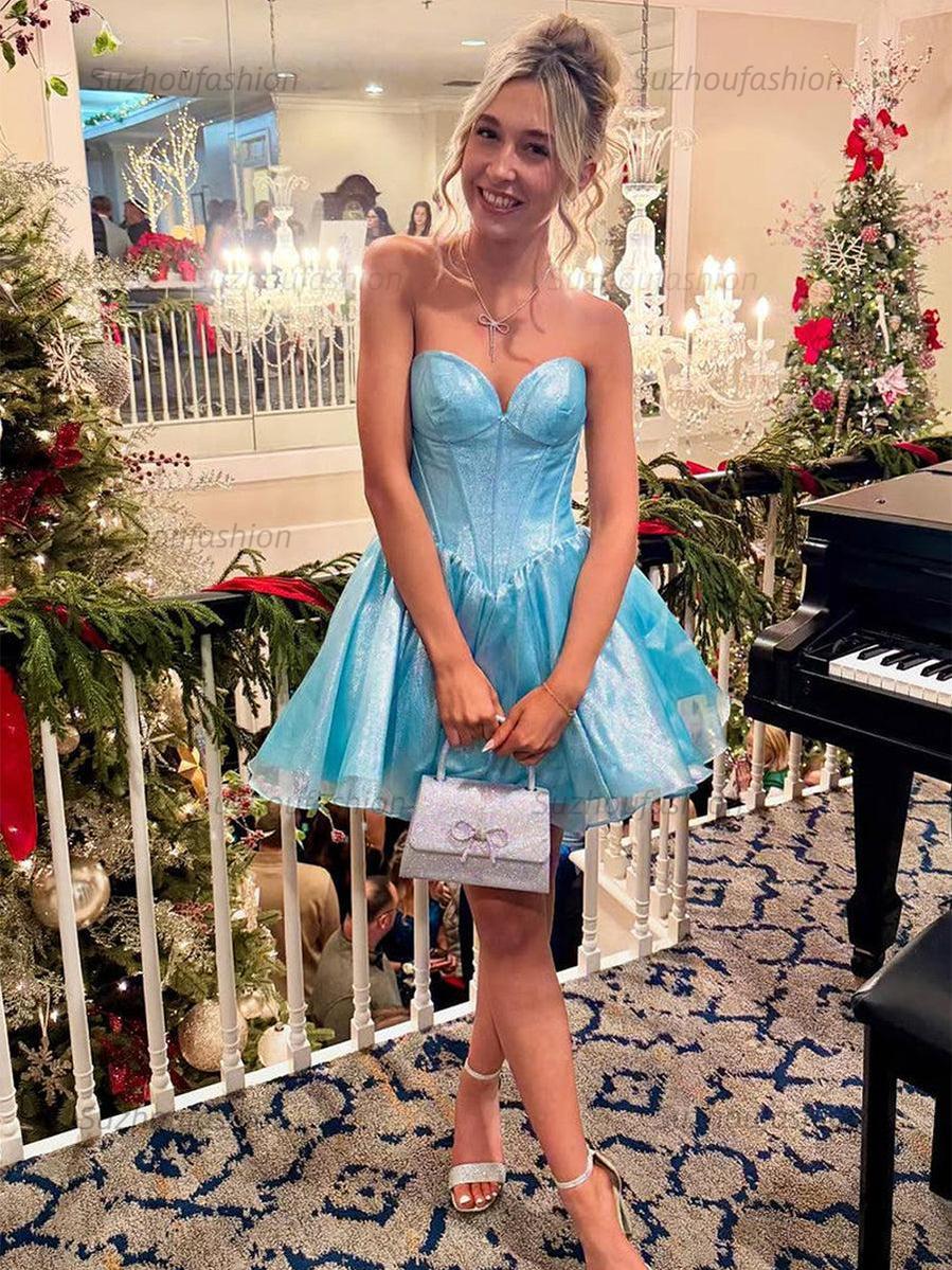 Suzhoufashion Sweetheart Strapless Tulle A-Line Homecoming Dress