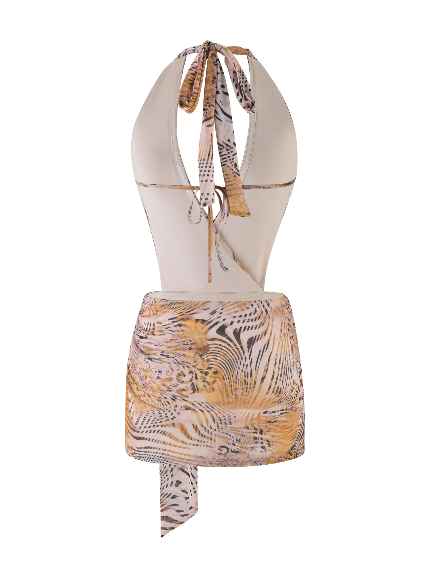 YARA MINI DRESS - NEUTRAL : ANIMAL : ANIMAL MARBLE