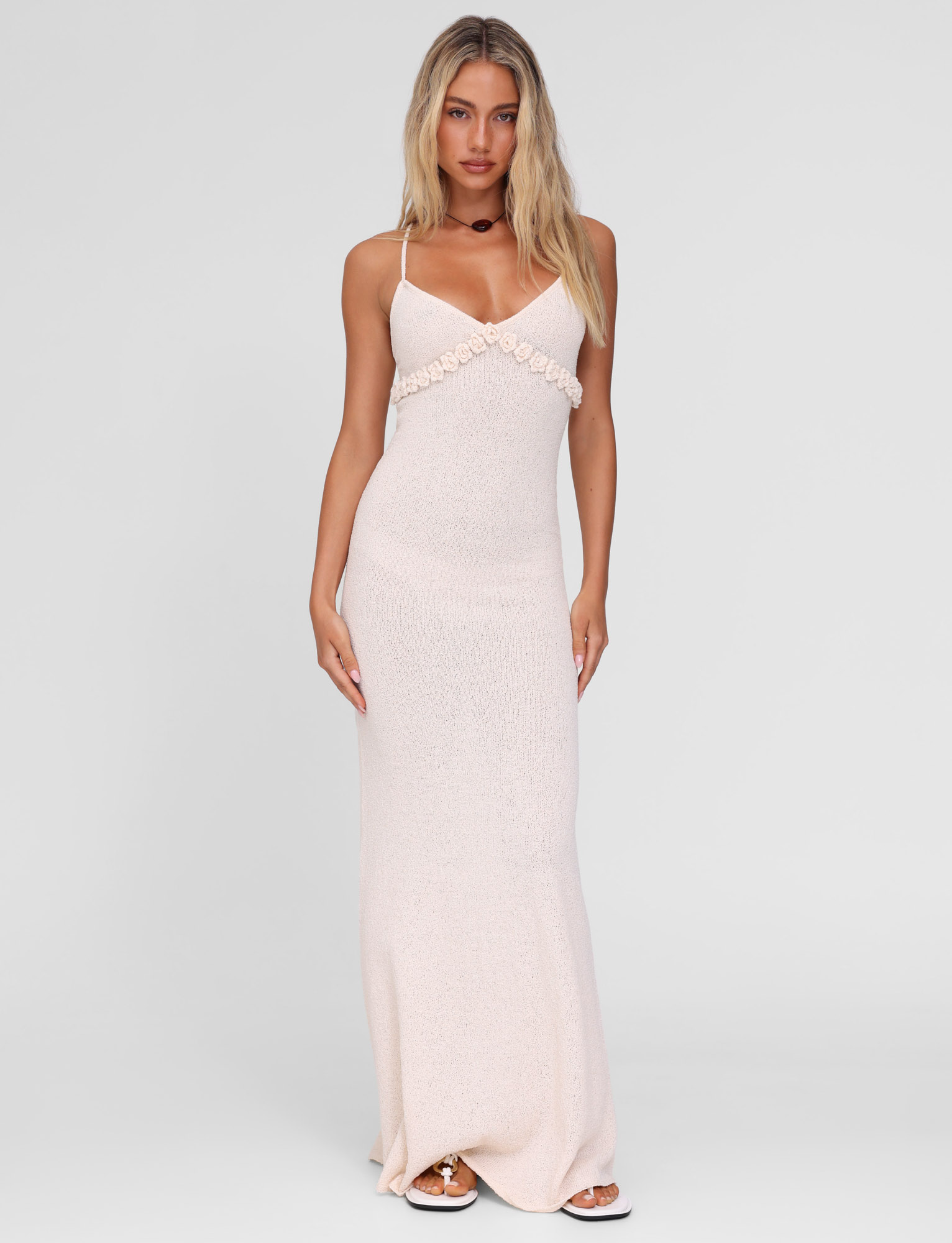 LAVELLE MAXI DRESS - WHITE : CREAM : CREAM