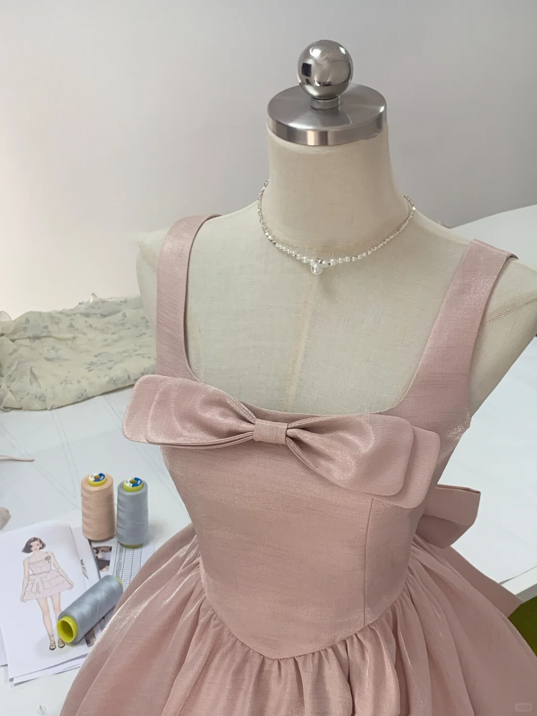 Simple Pink Satin Bow A Line Birthday Outfits Short Graduation Homecoming Dress