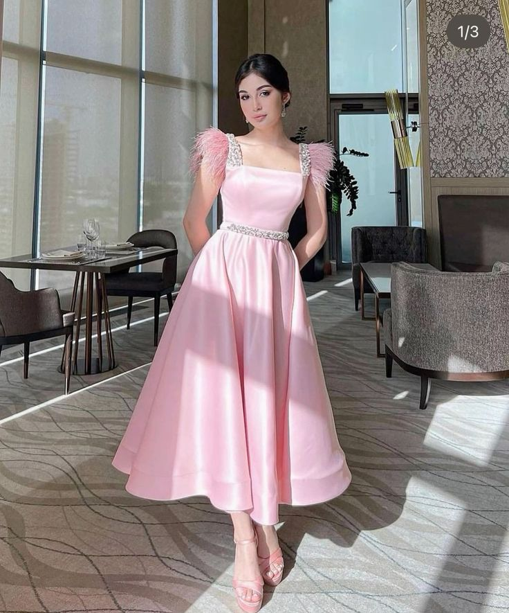 Pink A-line Satin Prom Dress,Pink Senior Prom Gown - VelvetHem
