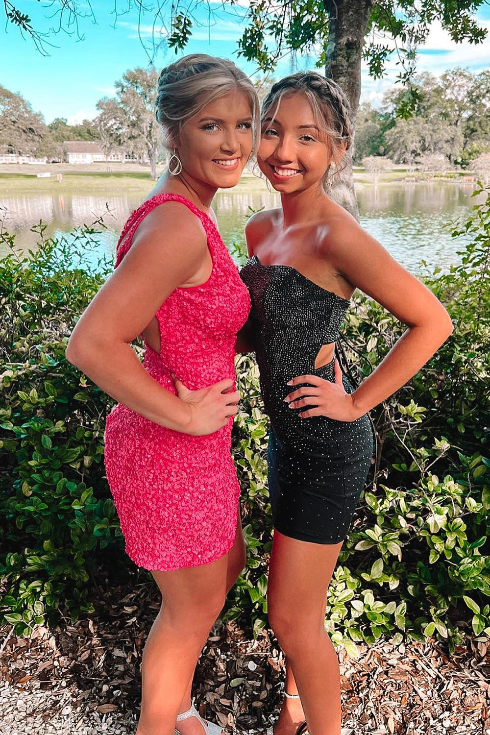 Tight Yellow Homecoming Dresses Open Back Sequin Prom Dress