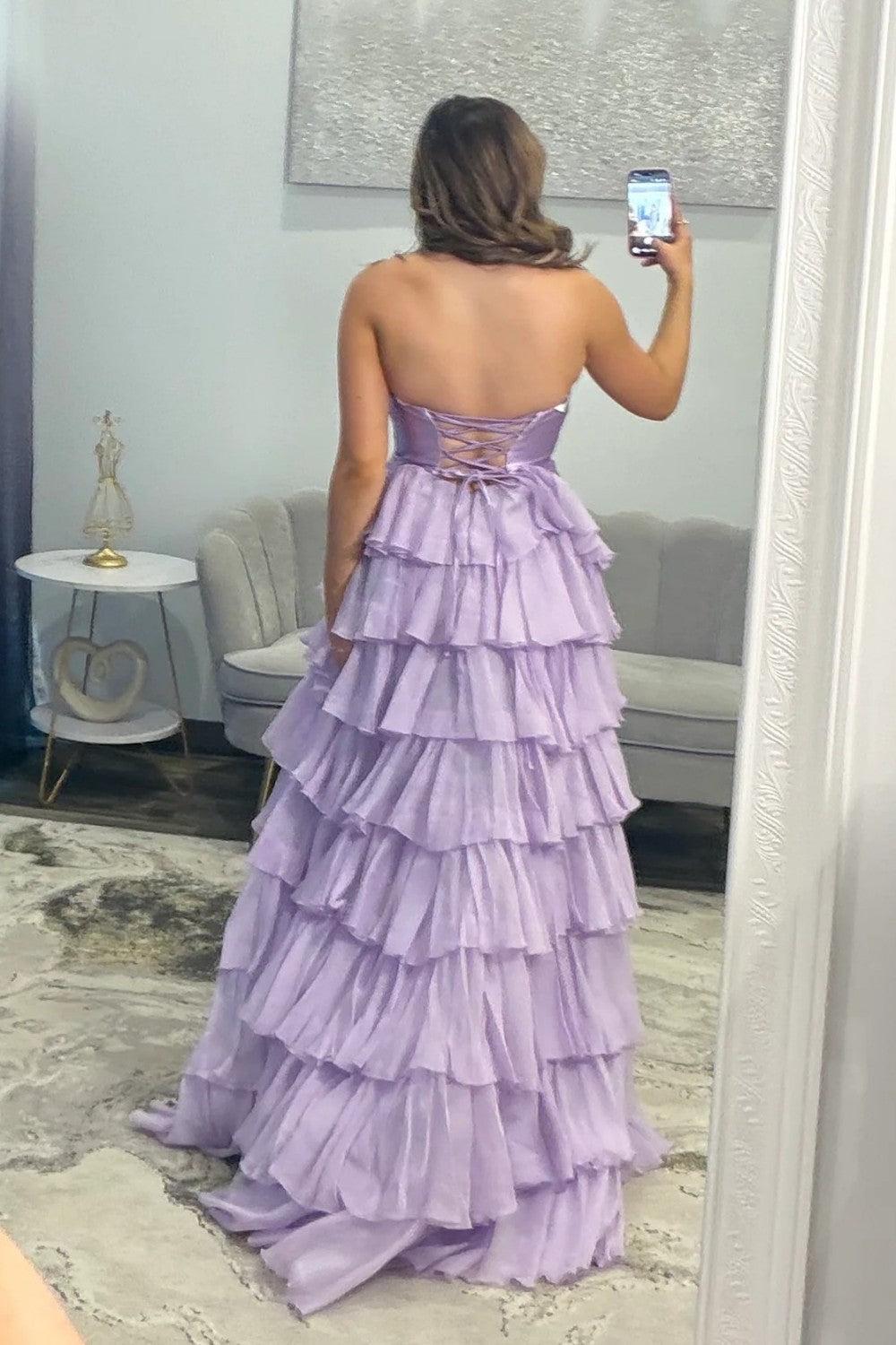 A Line Sweetheart Hot Pink Long Prom Dress With Ruffles Keyhole Formal Evening Gown