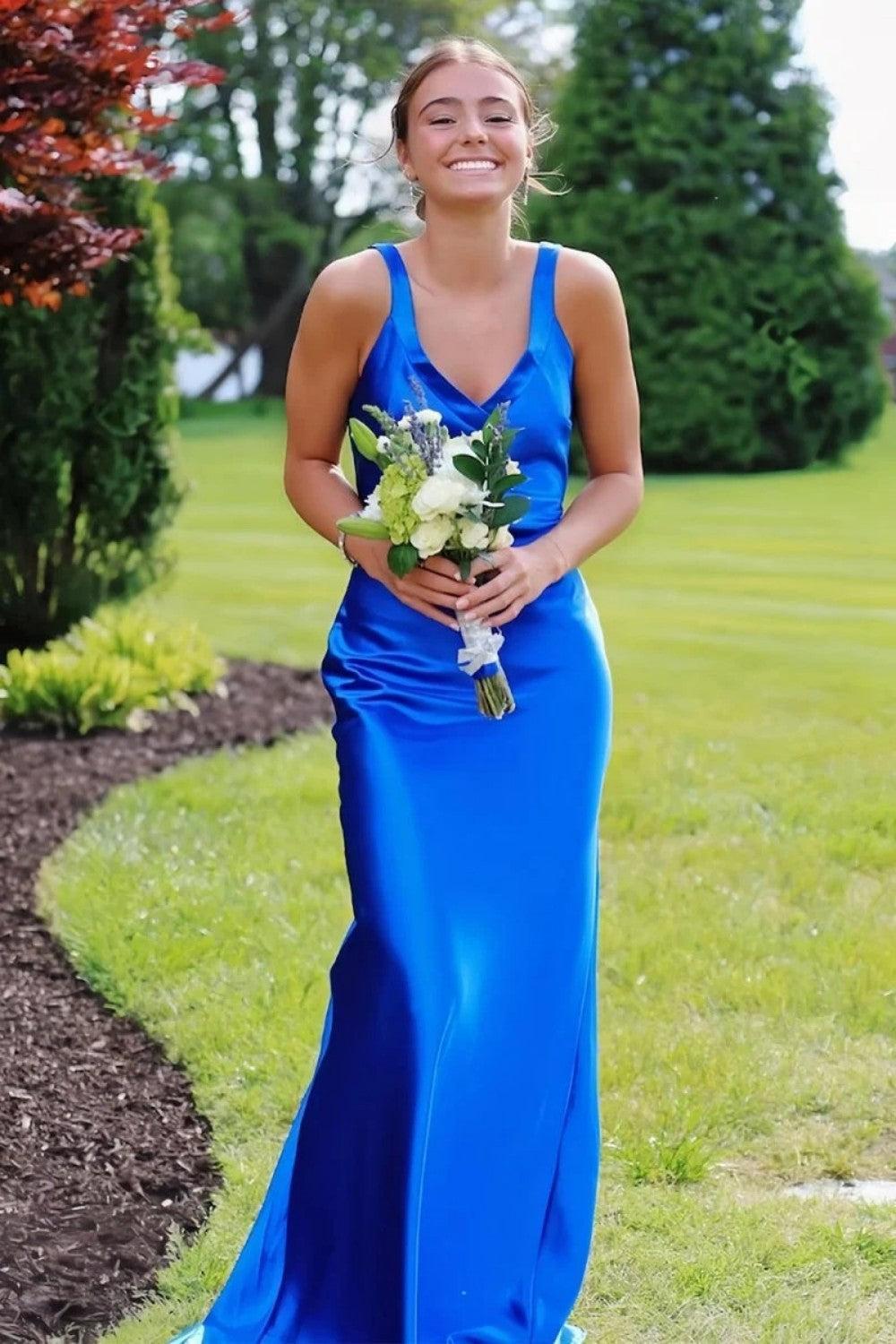 Mermaid V Neck Yellow Long Prom Dress With Criss Cross Back Formal Evening Gown