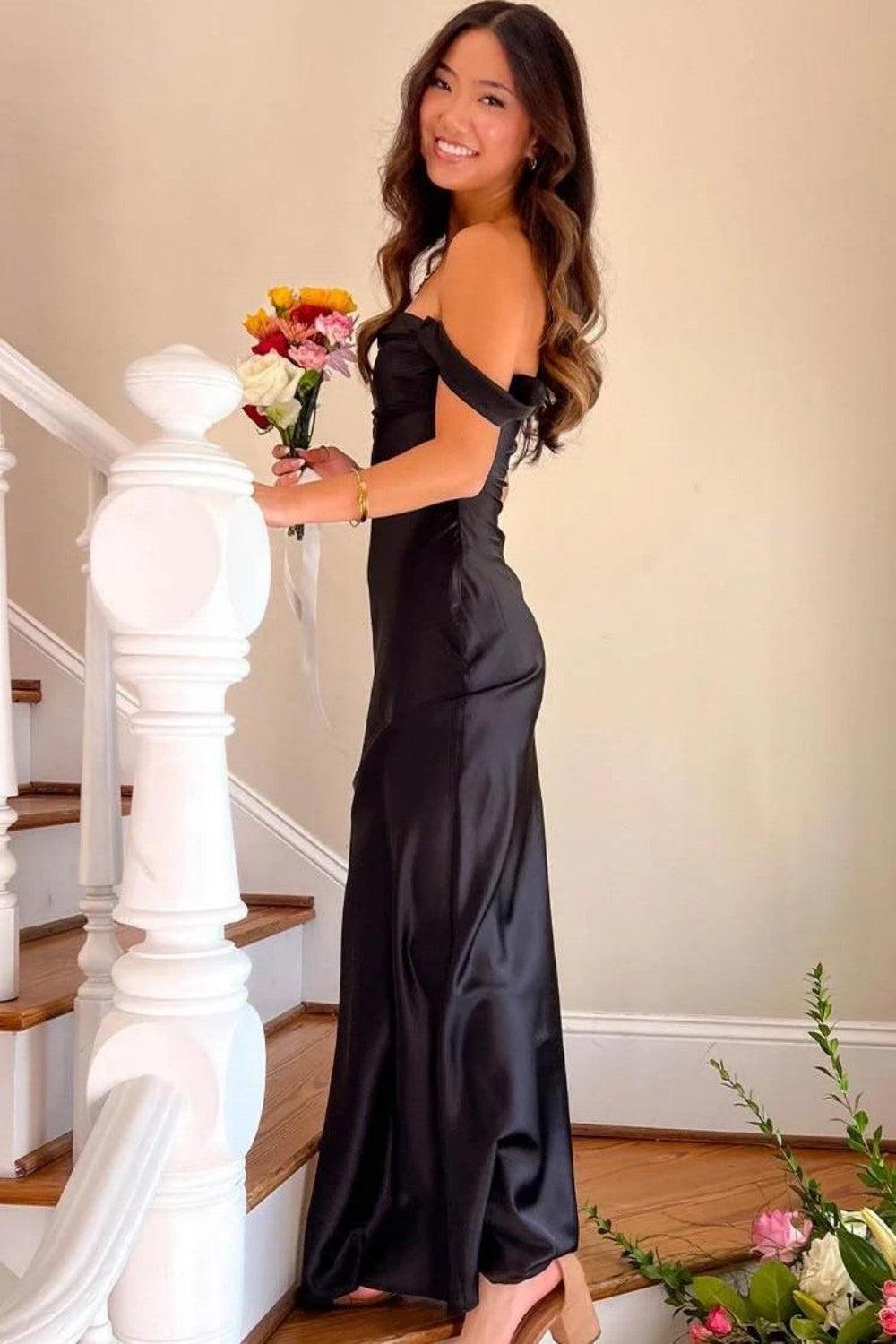 Suzhoufashion Trendy Sheath Off The Shoulder Lilac Prom Dress With Ruched Formal Evening Gown