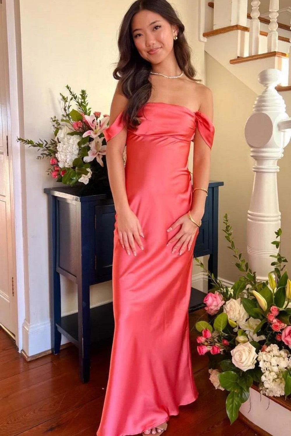 Suzhoufashion Trendy Sheath Off The Shoulder Lilac Prom Dress With Ruched Formal Evening Gown