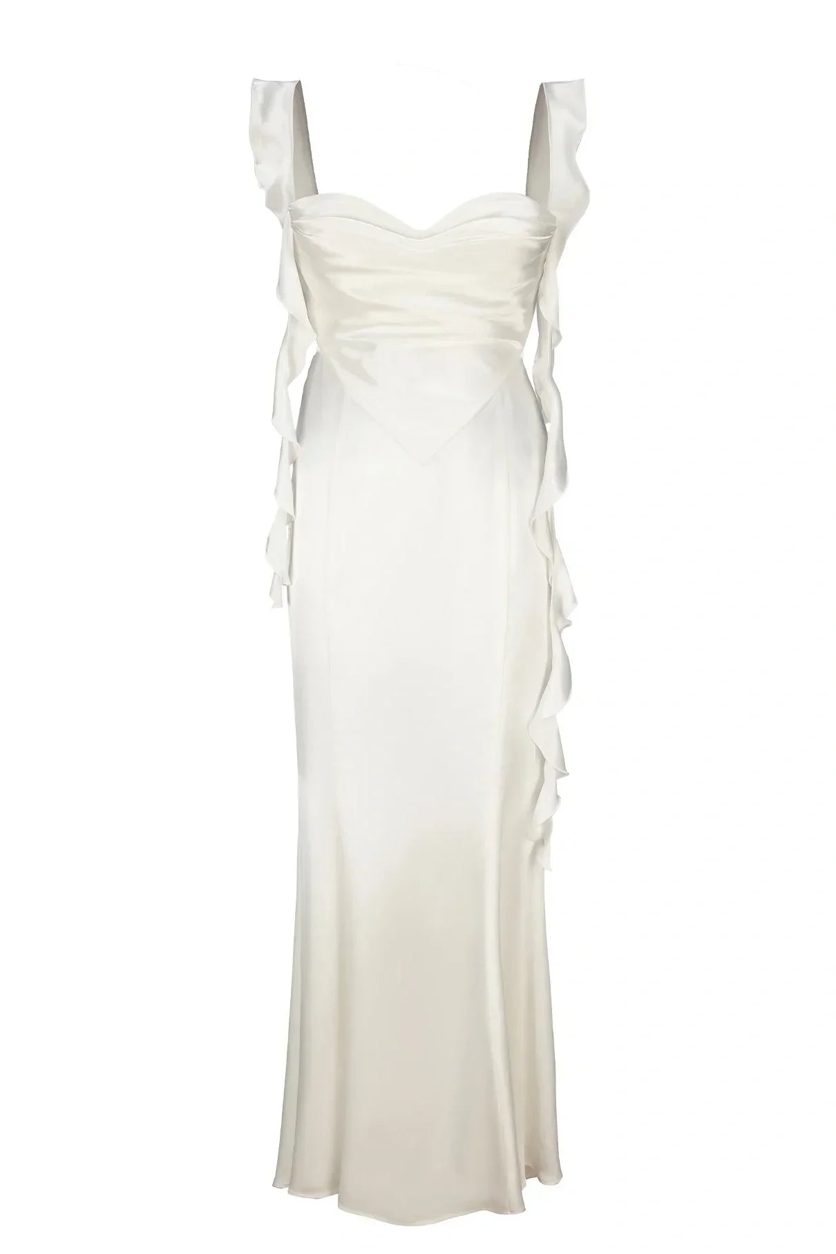 Trendy Mermaid Square Neck Light Blue Long Prom Dress with Ruffles