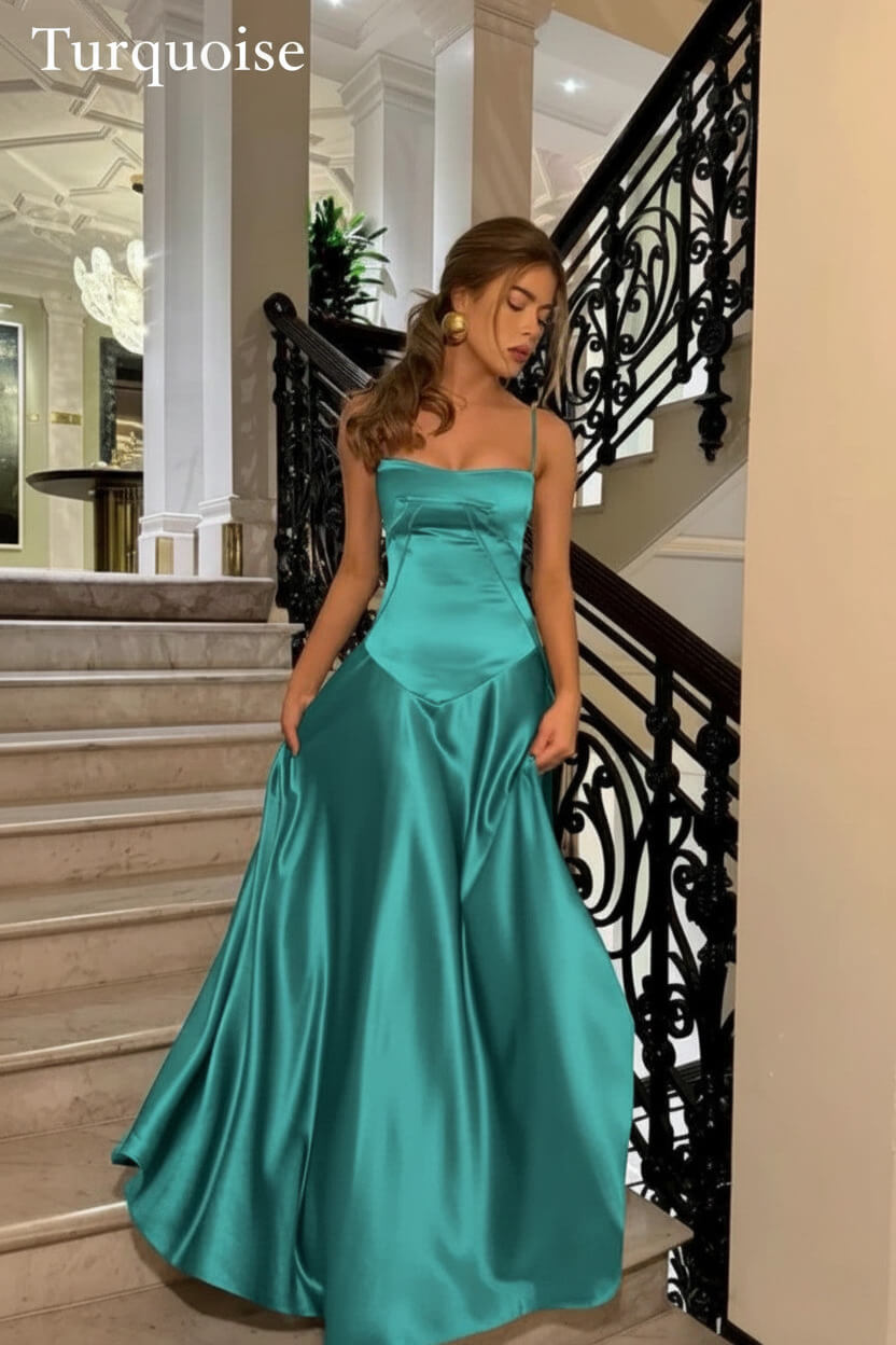 Suzhoufashion Brown Luxe Silk-Look Long Evening Dress With Fitted Bodice Formal Evening Gown