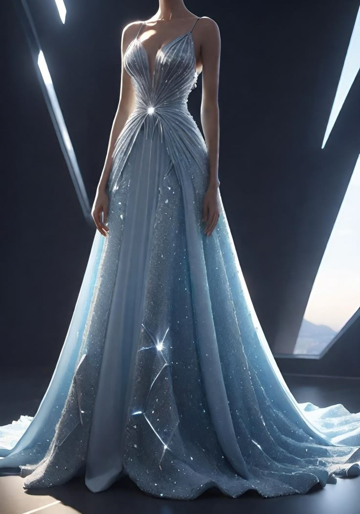 Glamorous Blue Sequins Beaded Evening Dress Formal Long Evening Dress Y8355 - VelvetHem