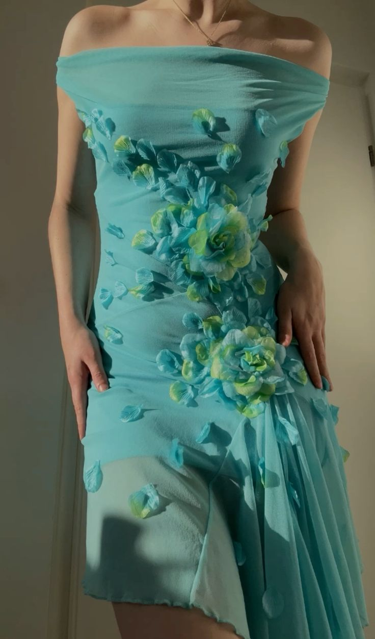 Unique Off The Shoulder Chiffon Appliques Party Dress Birthday Dress - VelvetHem