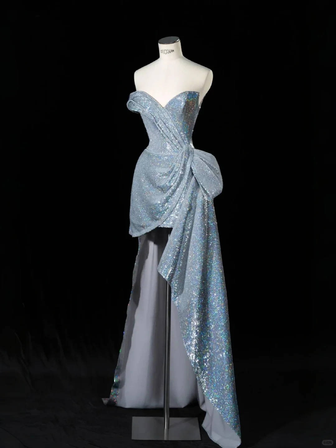 Glitter Strapless Sweetheart Blue Sequin Birthday Outfits 6th Grade Homecoming Dress