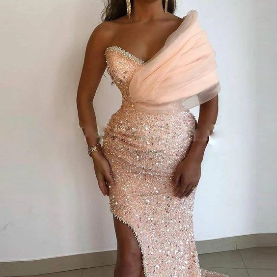 Sequins sophisticated party dress, wedding reception prom dress - VelvetHem