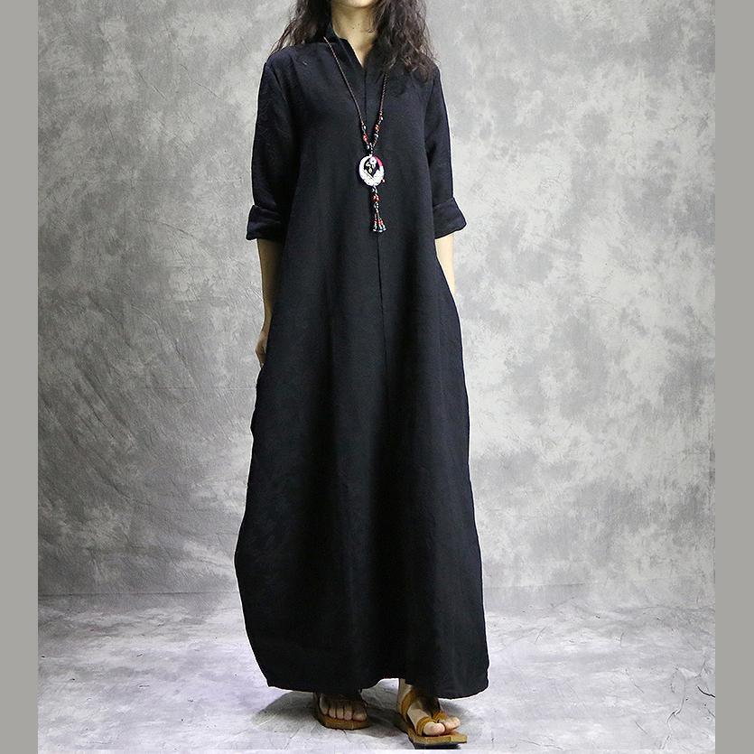 Unique jacquard cotton Soft Surroundings Fashion Wardrobes black loose Dress spring