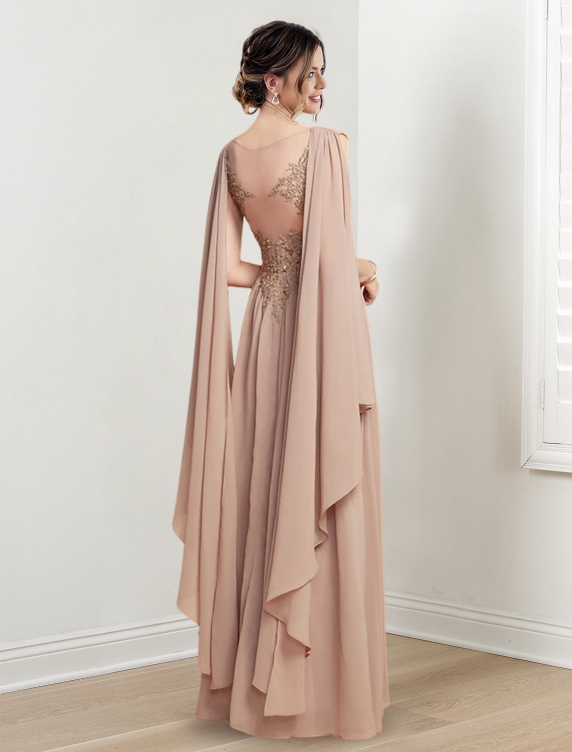 V Neck A Line Long Dress for the Mother of the Bride