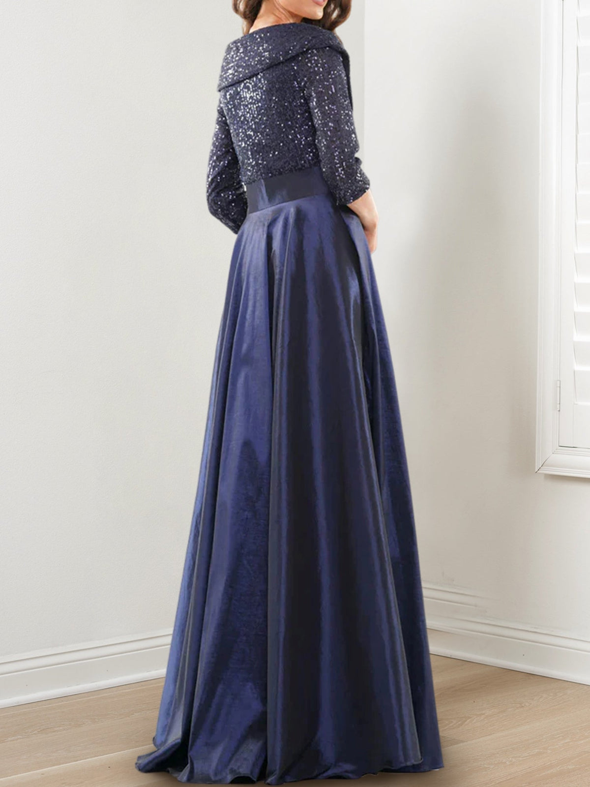 V Neck A Line Gown for the Mother of the Bride