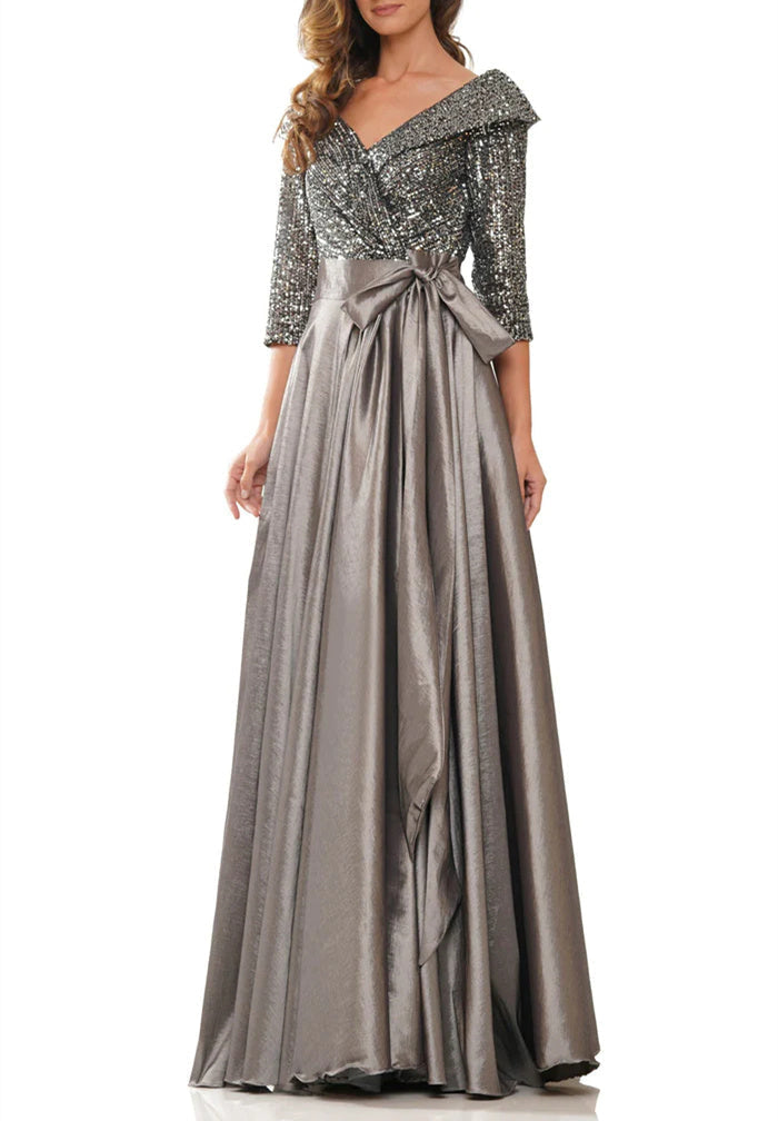 V Neck A Line Gown for the Mother of the Bride