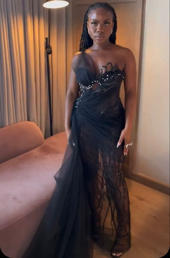 Elegant Black Long Evening Dress Black Formal Gown Y6645 - VelvetHem