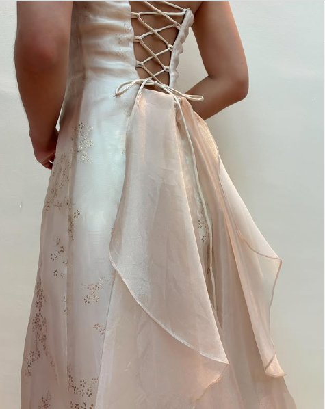 Champagne Strapless Tulle Sequins Party Dress A Line Evening Dress