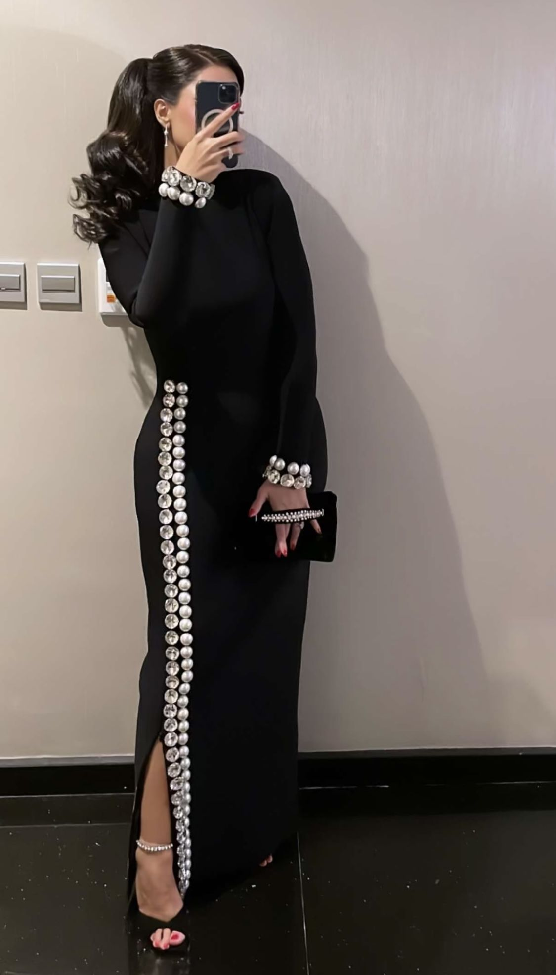 Modest Black Floor Length Evening Dress,Trendy Black Formal Gown Y4925 - VelvetHem